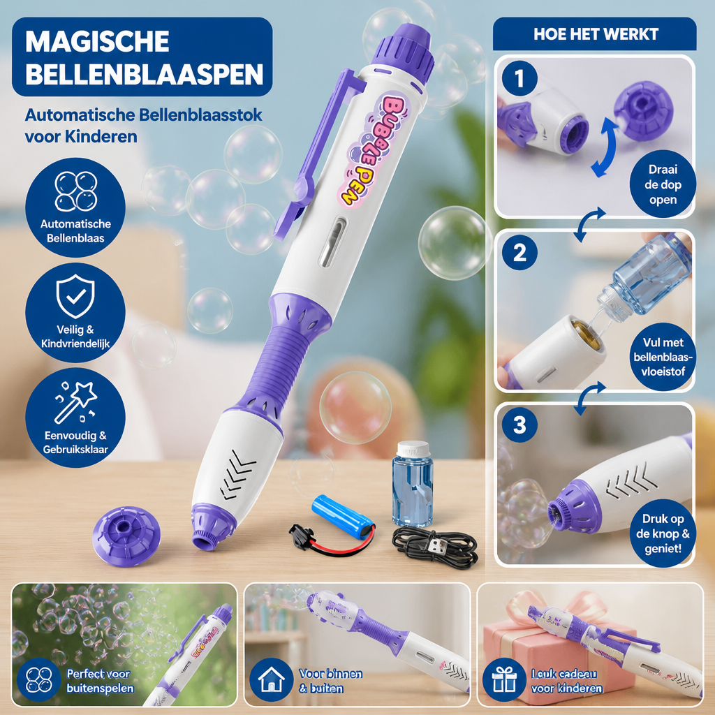 Magische Bellenblaaspen – Automatische Bellenblaasstok voor Kinderen