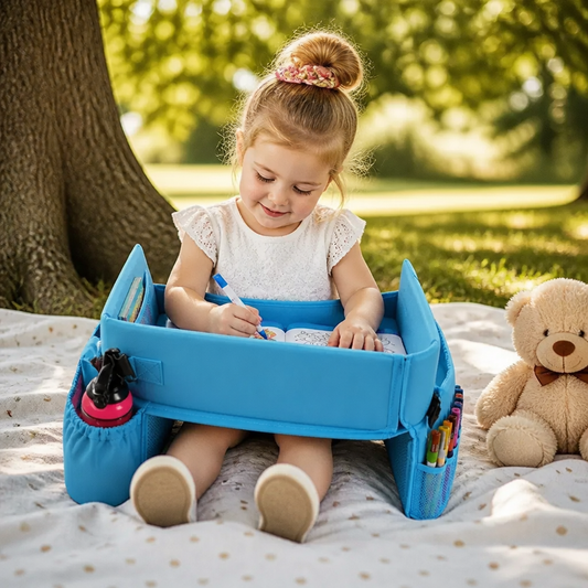 Auto-Reisblad voor Kinderen met Opbergvakken en Activiteitenoppervlak