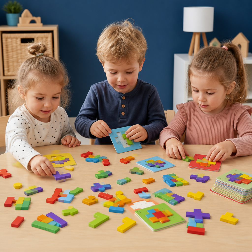 Houten Vormmatchingspuzzel Familiespel