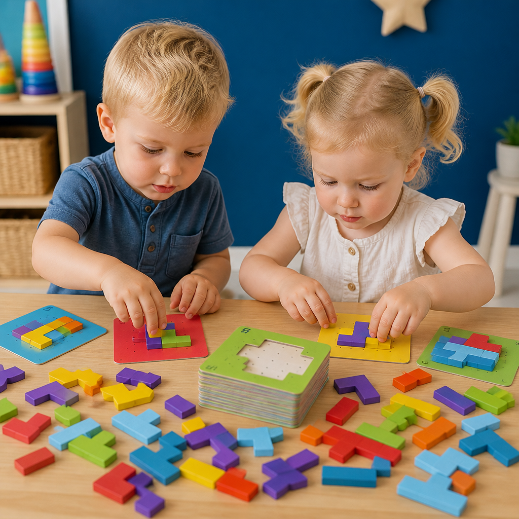 Houten Vormmatchingspuzzel Familiespel