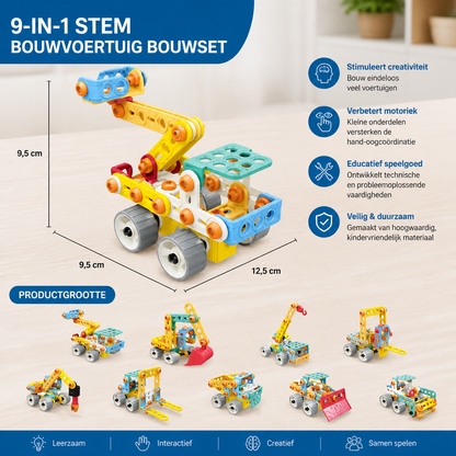 9-in-1 STEM Bouwvoertuig Bouwset