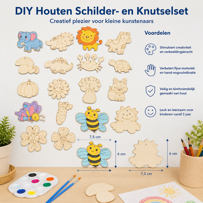 DIY Houten Schilder- en Knutselset voor Kinderen
