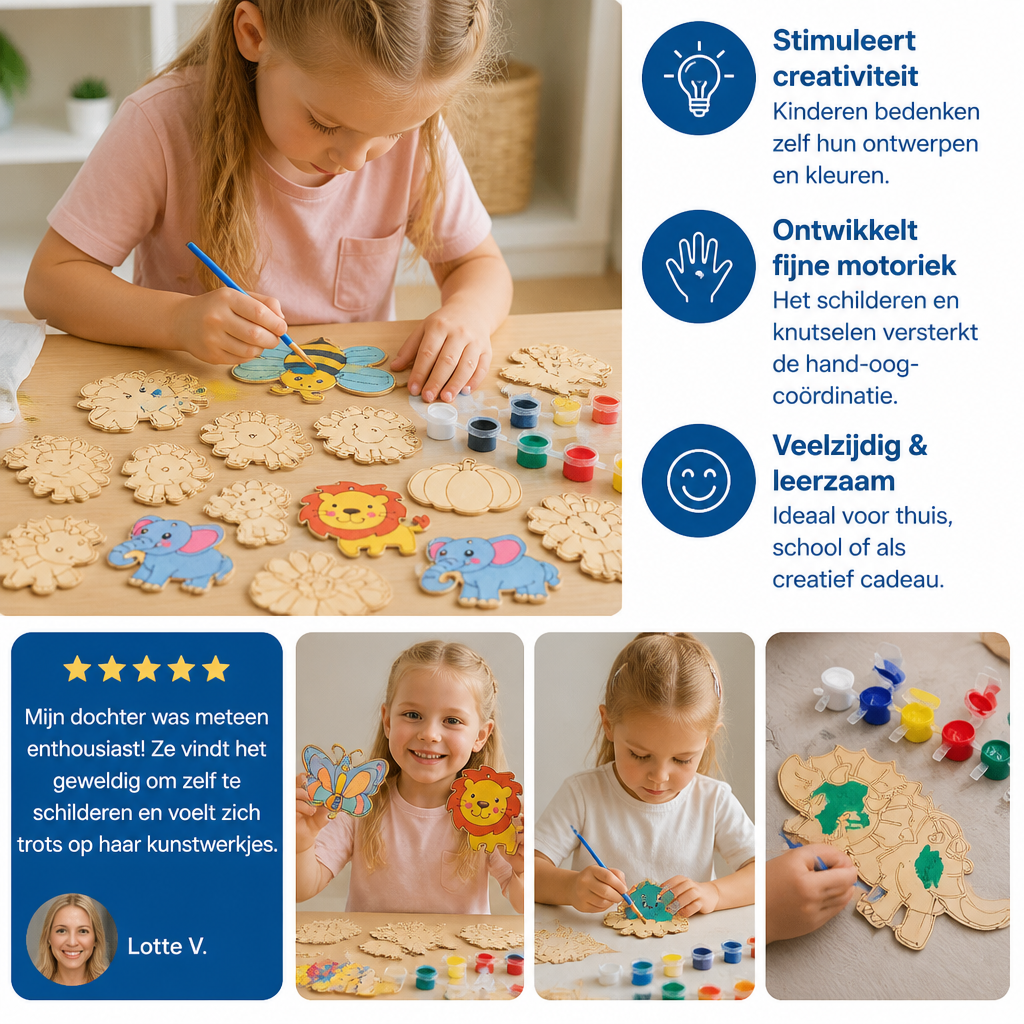 DIY Houten Schilder- en Knutselset voor Kinderen