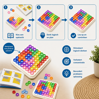 Regenboog Kralenpuzzelbord – Logica- & Probleemoplossend Spel