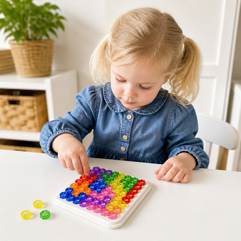 Regenboog Kralenpuzzelbord – Logica- & Probleemoplossend Spel