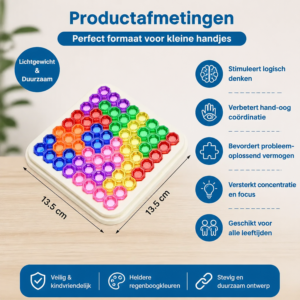 Regenboog Kralenpuzzelbord – Logica- & Probleemoplossend Spel