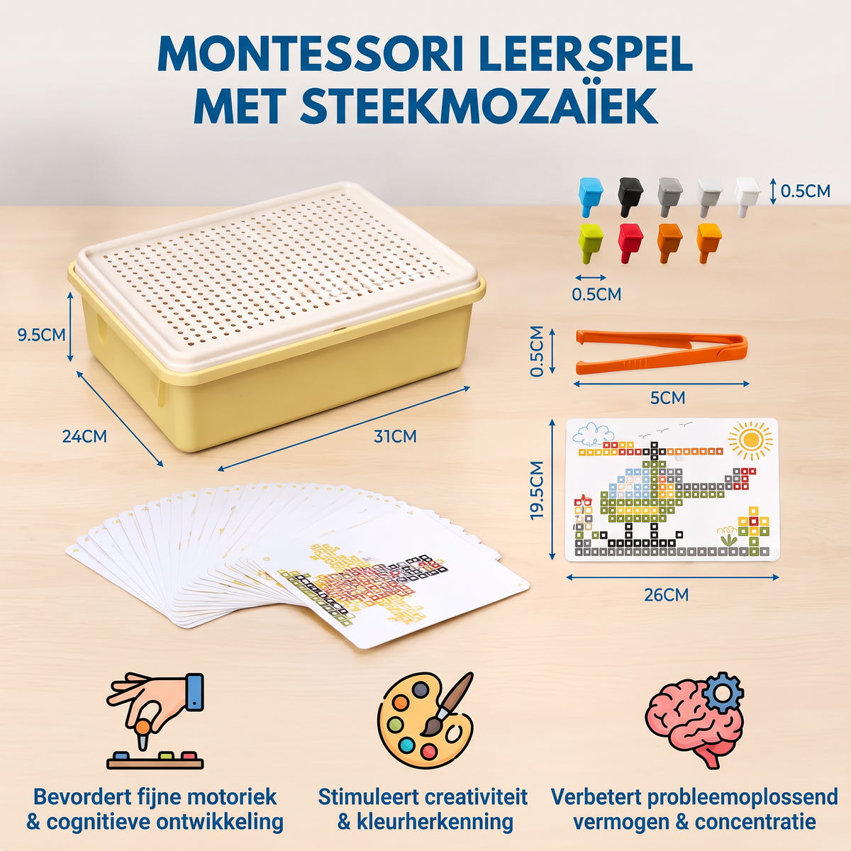Montessori Leerspel met Steekmozaïek
