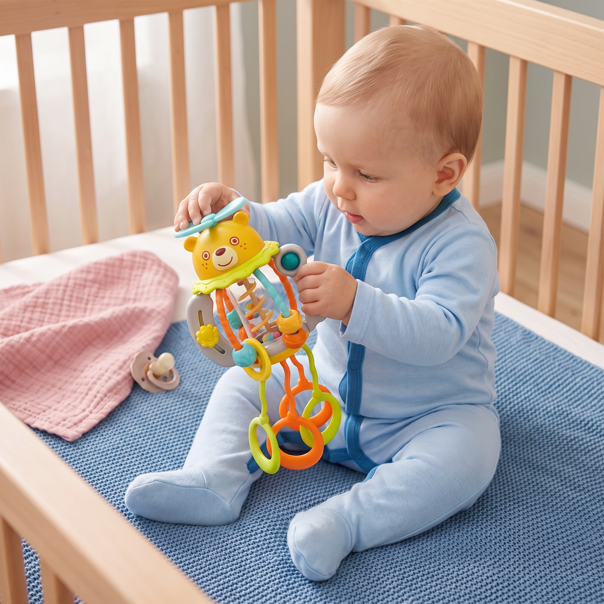 Trek Speelgoed Babyrammelaar – Schattig Educatief Speelgoed voor Vroege Ontwikkeling