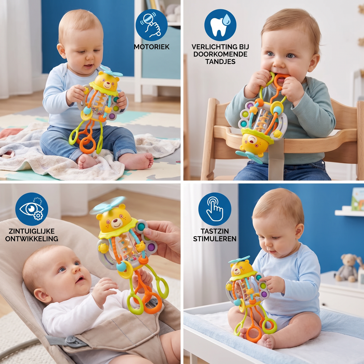 Trek Speelgoed Babyrammelaar – Schattig Educatief Speelgoed voor Vroege Ontwikkeling