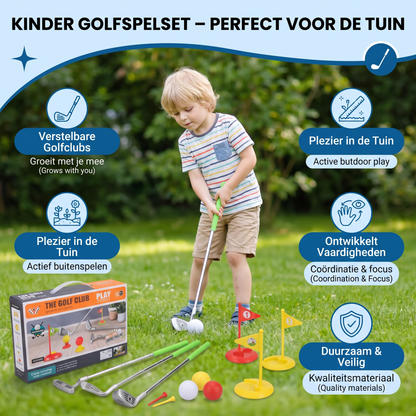 Kinder Golfspelset met Verstelbare Golfclubs – Perfect voor de Tuin