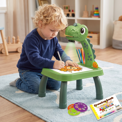 Dinosaurus Projectietekentafel voor Kinderen met Stiften en Muziek