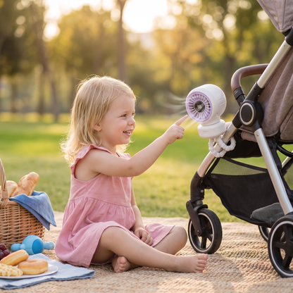 Draagbare Clipventilator voor Kinderwagen, Bed en Dagelijks Gebruik