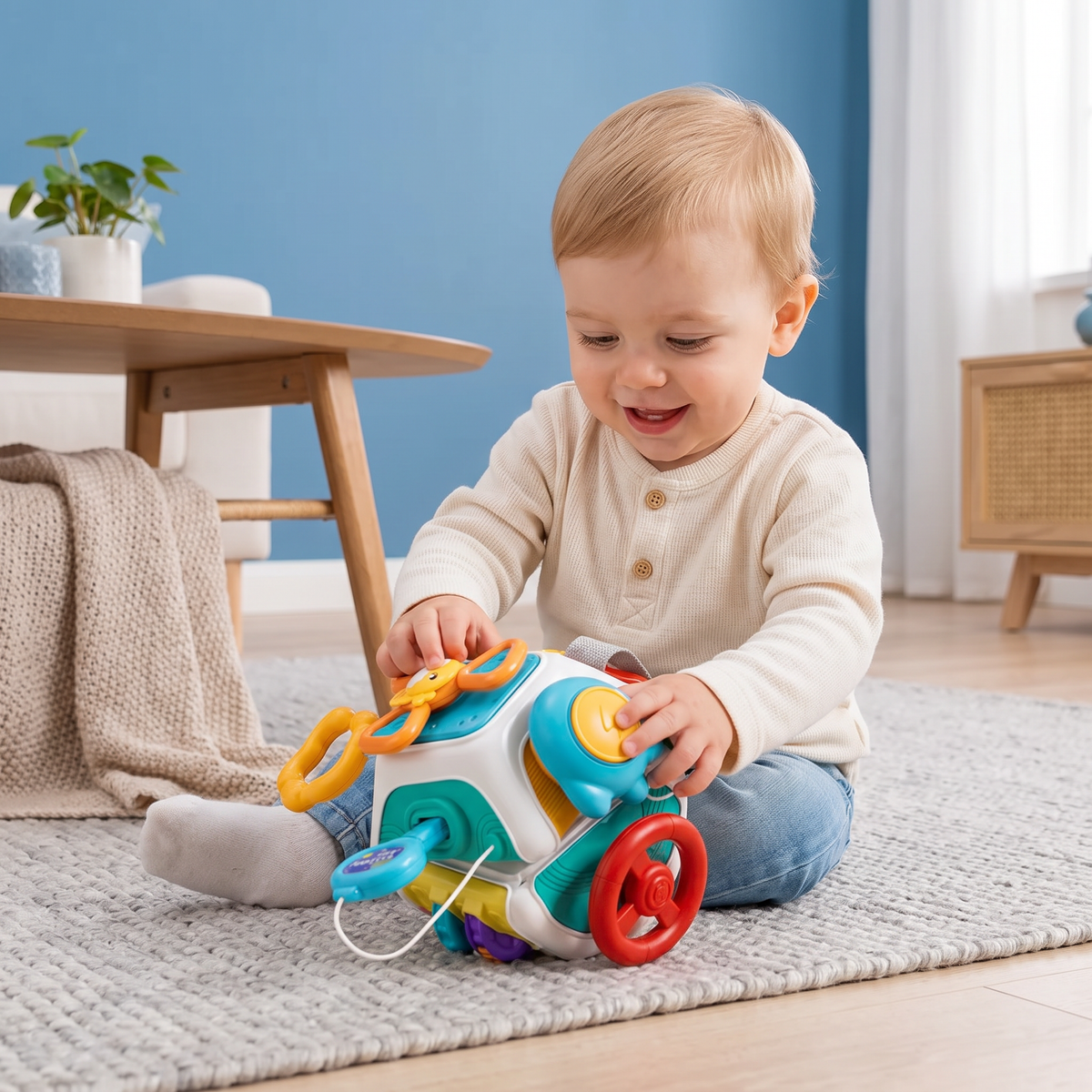 Baby Activiteitenkubus met 10 Activiteiten – Montessori Sensorisch Leerspeelgoed