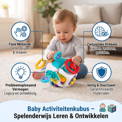 Baby Activiteitenkubus met 10 Activiteiten – Montessori Sensorisch Leerspeelgoed