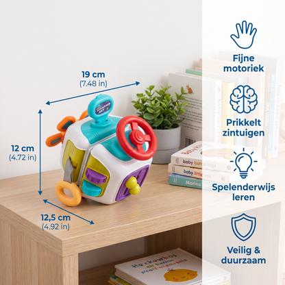 Baby Activiteitenkubus met 10 Activiteiten – Montessori Sensorisch Leerspeelgoed