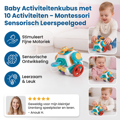Baby Activiteitenkubus met 10 Activiteiten – Montessori Sensorisch Leerspeelgoed