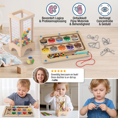3-Delige Montessori Speel- & Ontwikkelingspuzzelset Voor Kinderen