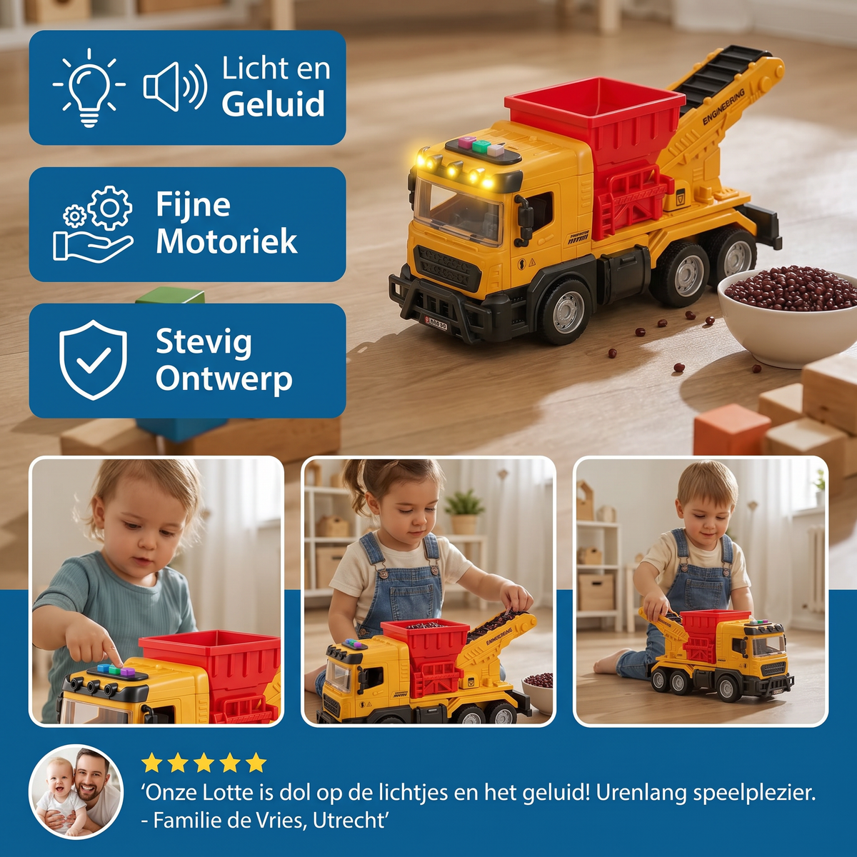 Bouwkipwagen Speelgoed Met Licht- & Geluidseffecten