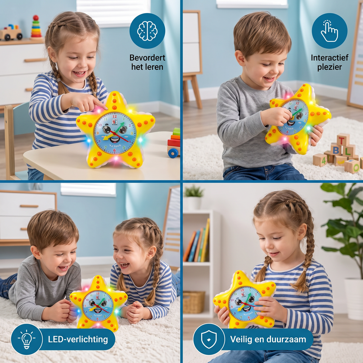 Zeester Leerklok – Interactief Speelgoed Om Kinderen De Tijd Te Leren Lezen