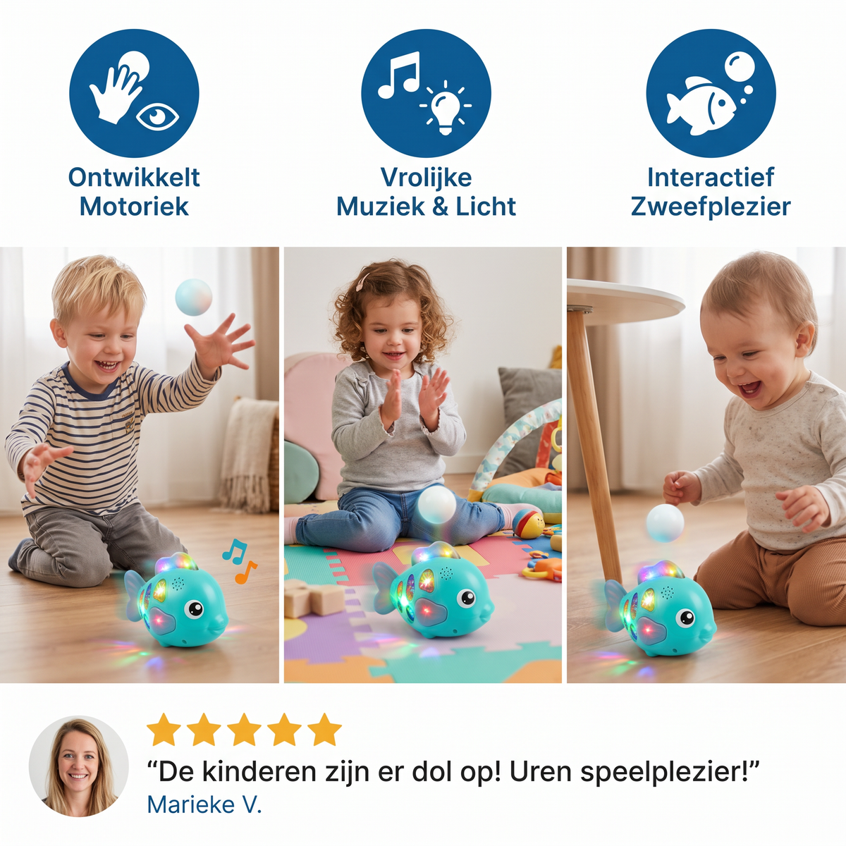 Interactief Zwevend Vissenspeelgoed Met Bal, Licht & Muziek
