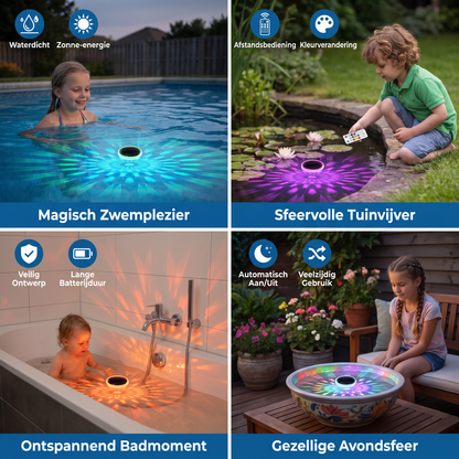 Drijvende LED-lamp op zonne-energie met afstandsbediening