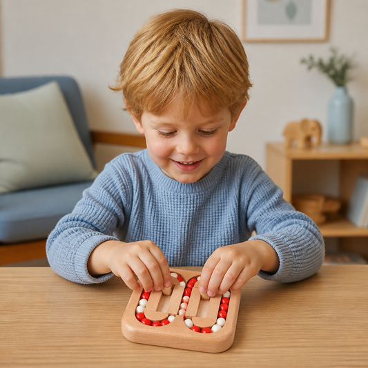 Handgemaakt Educatief Draaiende Bonen Vingerspel – Houten Denkspel Voor Kinderen