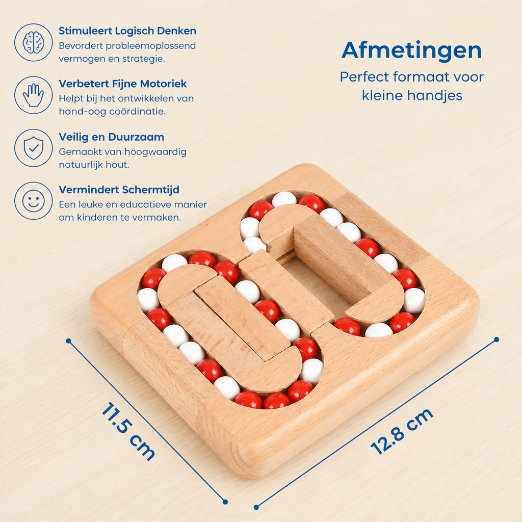 Handgemaakt Educatief Draaiende Bonen Vingerspel – Houten Denkspel Voor Kinderen