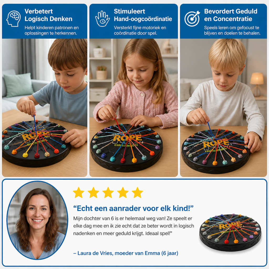 Knoop- & Touwlogicaspel – Denk- & Strategiespel Voor Kinderen
