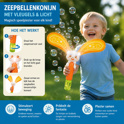 Zeepbellenkonijn Met Vleugels & Licht – Bubble Maker Voor Kinderen