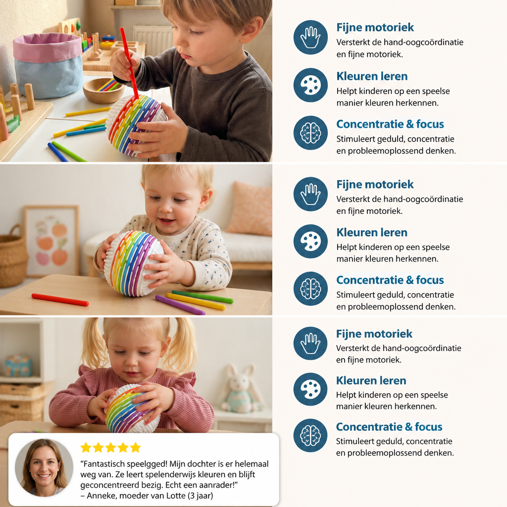 Montessori Sensorische Bal – Kleurleer- & Motoriekspel Van Siliconen