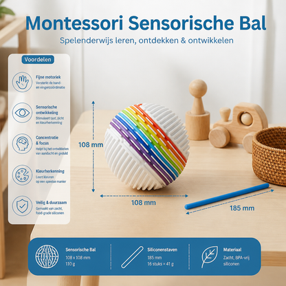 Montessori Sensorische Bal – Kleurleer- & Motoriekspel Van Siliconen