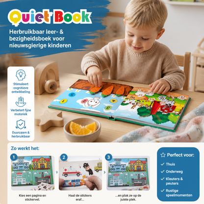 Montessori Stickerboek Voor Kinderen – Herbruikbaar Leer- & Bezigheidsboek