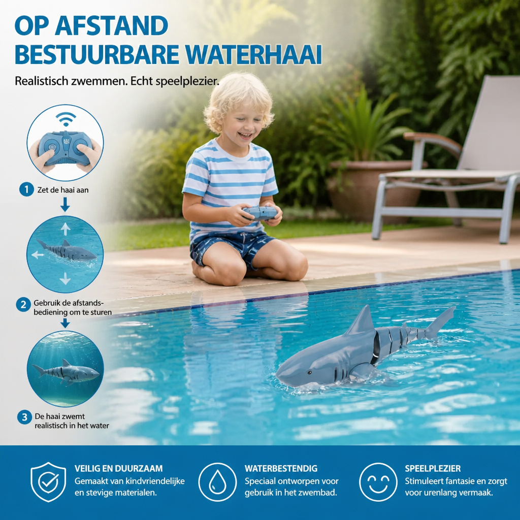 Op Afstand Bestuurbare Waterhaai – RC Zwemrobot Voor Kinderen