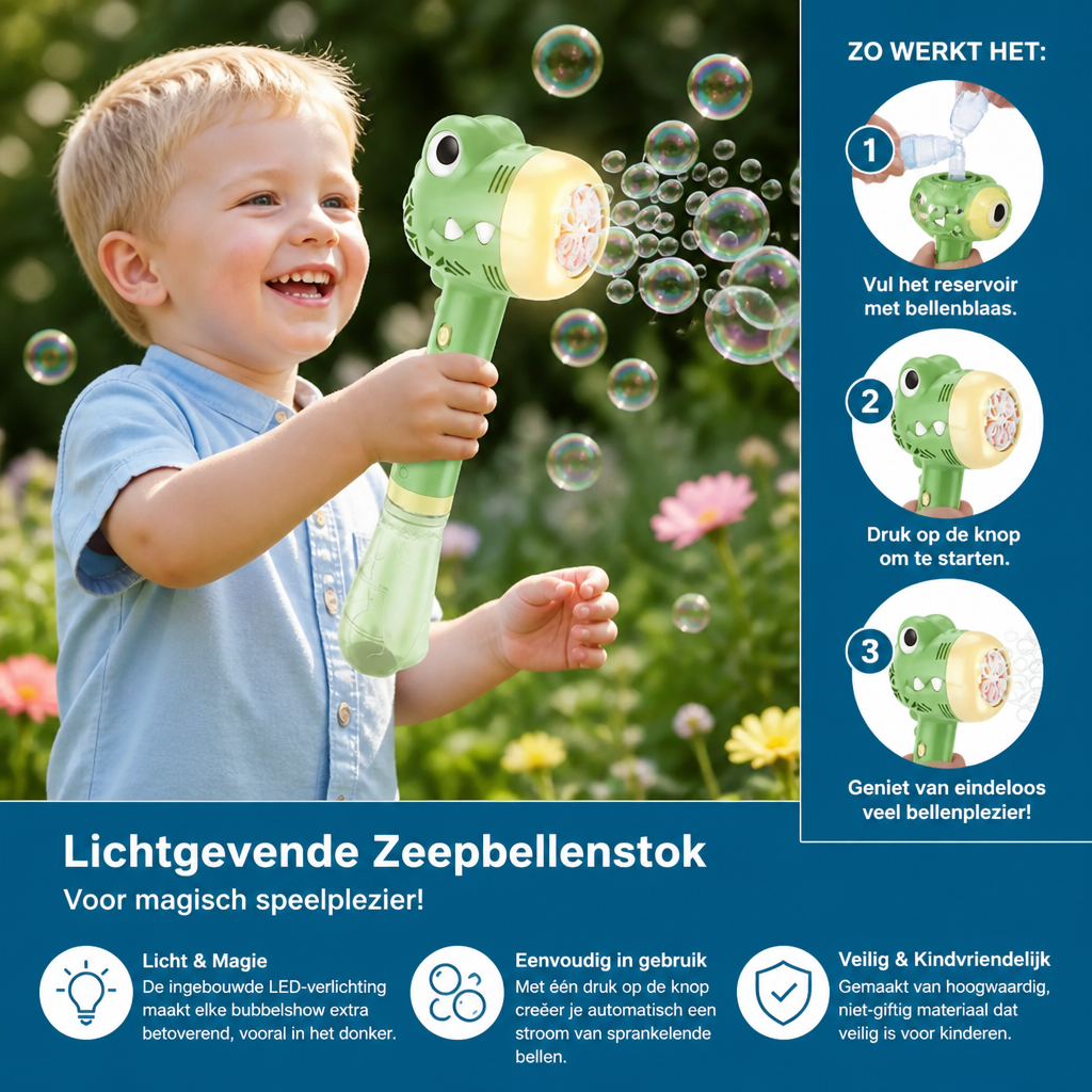 Lichtgevende Zeepbellenstok Voor Kinderen – Automatische Bubble Maker