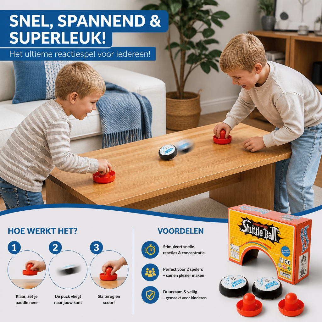 Mini Airhockeytafel Voor Kinderen – Snel Reactiespel Met Pucks