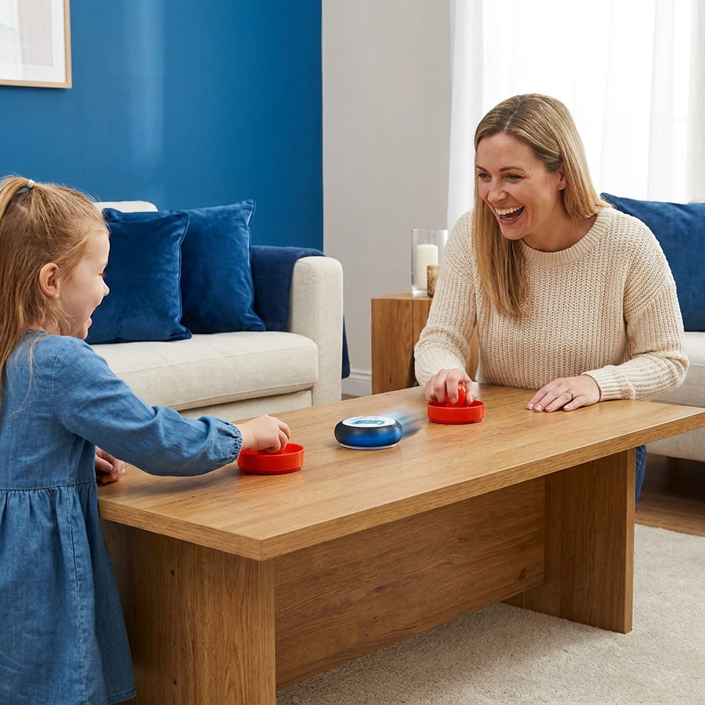 Mini Airhockeytafel Voor Kinderen – Snel Reactiespel Met Pucks