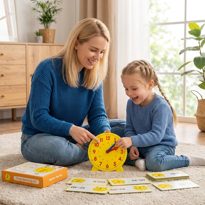 Leerklok Voor Kinderen – Interactief Klokkijken Met Kaarten & Dobbelstenen