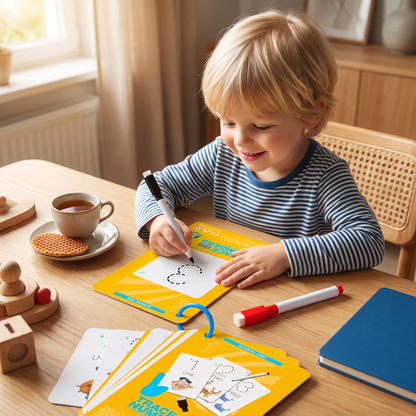 Herbruikbaar cijfer- en letteroefenboek voor kinderen