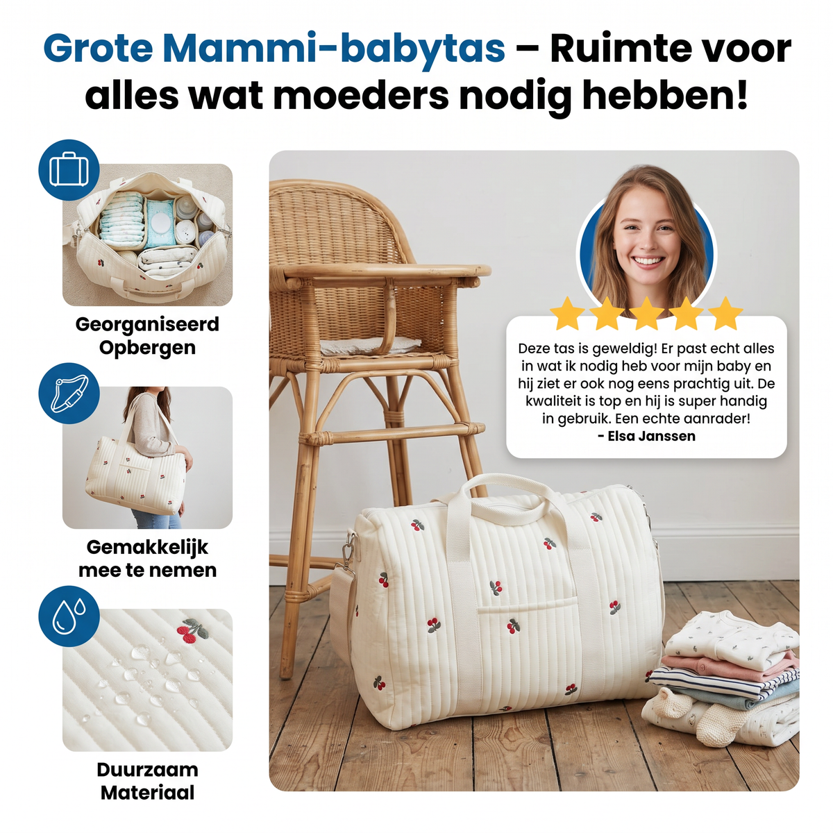 Grote Mammi-babytas – Ruimte voor alles wat moeders nodig hebben!