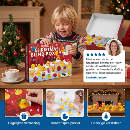 Kerstadventskalender met badeendjes
