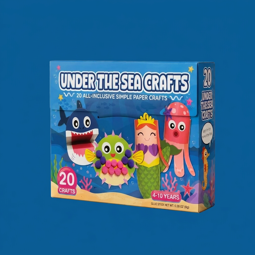 Kinder-Papierknutselbox – 20 Eenvoudige DIY-Knutselprojecten Voor Kinderen Van 3–10 Jaar Met Lijmstift, Plakband En Enveloppen