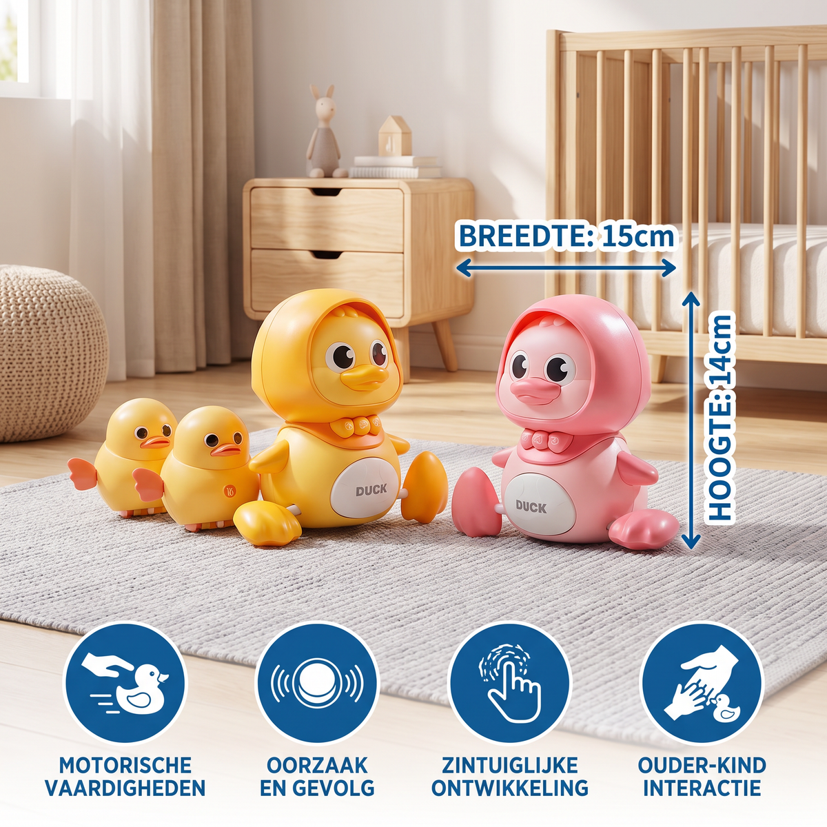 Watselende eendenfamilie – kinderspeelgoed