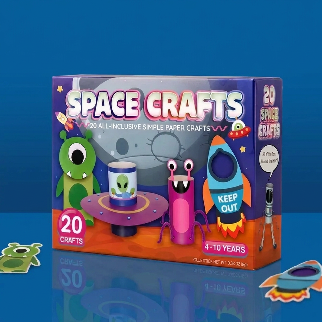 Kinder-Papierknutselbox – 20 Eenvoudige DIY-Knutselprojecten Voor Kinderen Van 3–10 Jaar Met Lijmstift, Plakband En Enveloppen