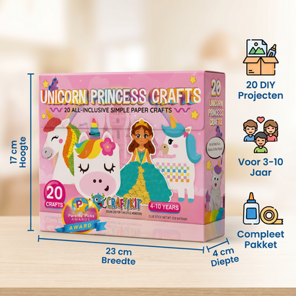 Kinder-Papierknutselbox – 20 Eenvoudige DIY-Knutselprojecten Voor Kinderen Van 3–10 Jaar Met Lijmstift, Plakband En Enveloppen